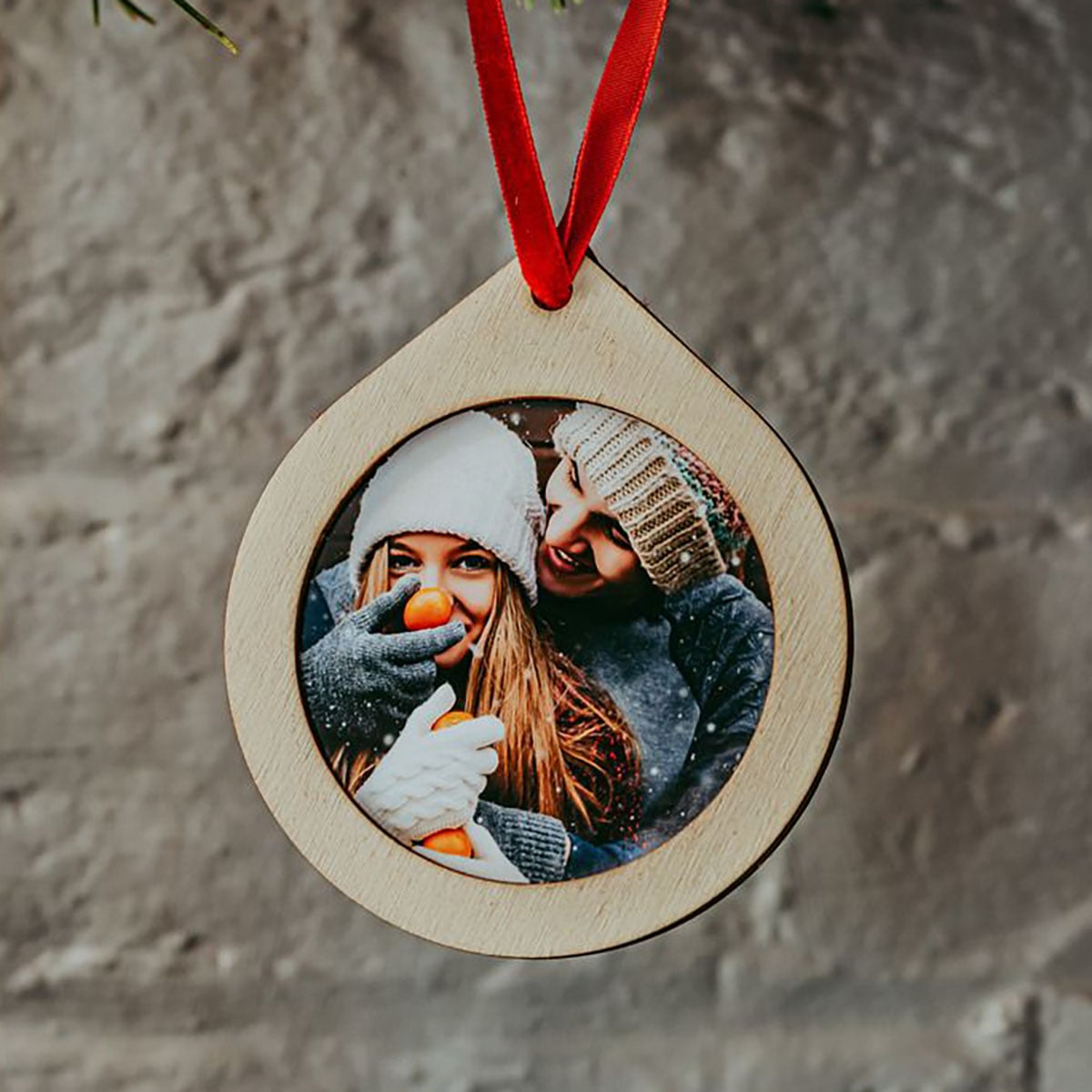 Julpynt i trä - rund